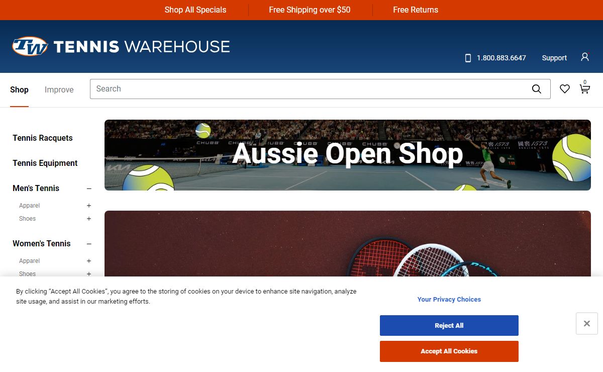 Tennis Warehouse - Tennis racquets, tennis shoes, tennis apparel, string, tennis balls & rackets from Babolat, Wilson, Prince, Head, Nike, adidas