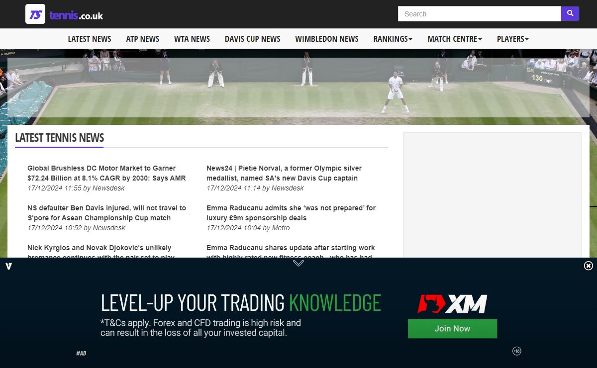 Tennis News, ATP, WTA and Davis Cup Results and more from Tennis.co.uk