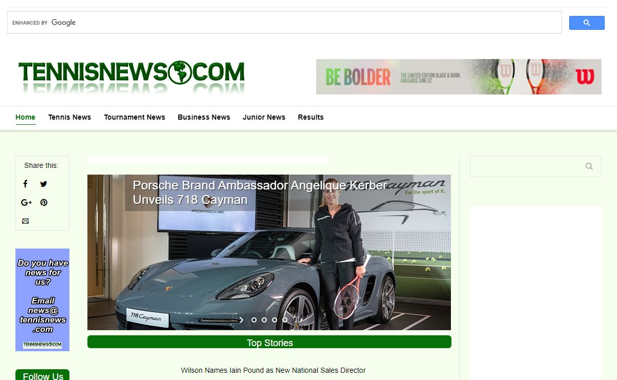 Bob Larson's Tennis News | Official Tennis Newswire