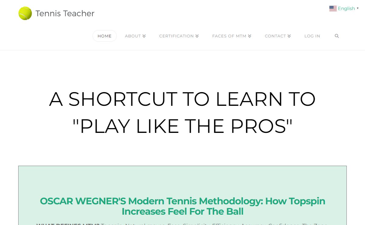 Tennisteacher | A shortcut to learn to play like the pros