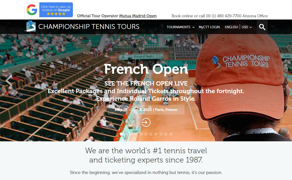 Tennis Tickets & Tennis Tour Packages | Championship Tennis Tours