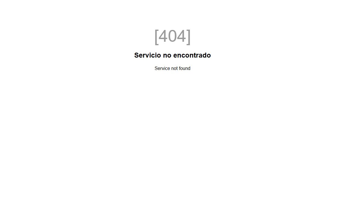 Servicio no encontrado