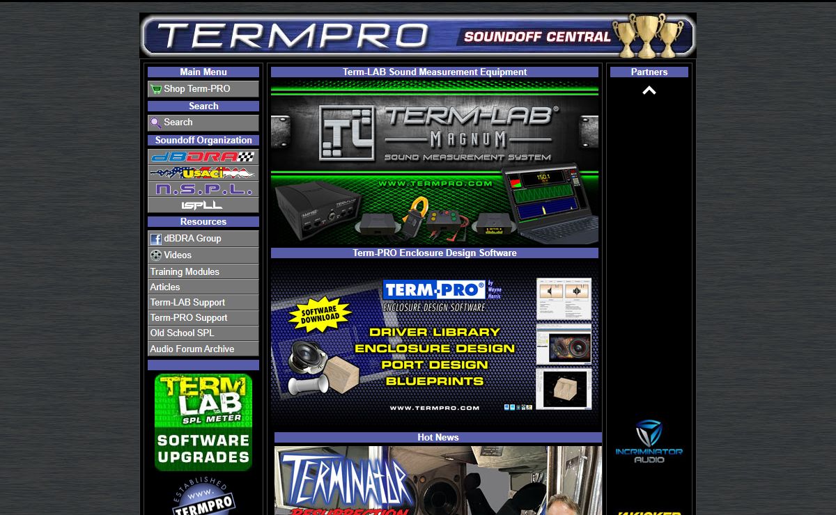Termpro, db drag racing, spl meter, spl car audio, loudspeaker systems, wayne harris
