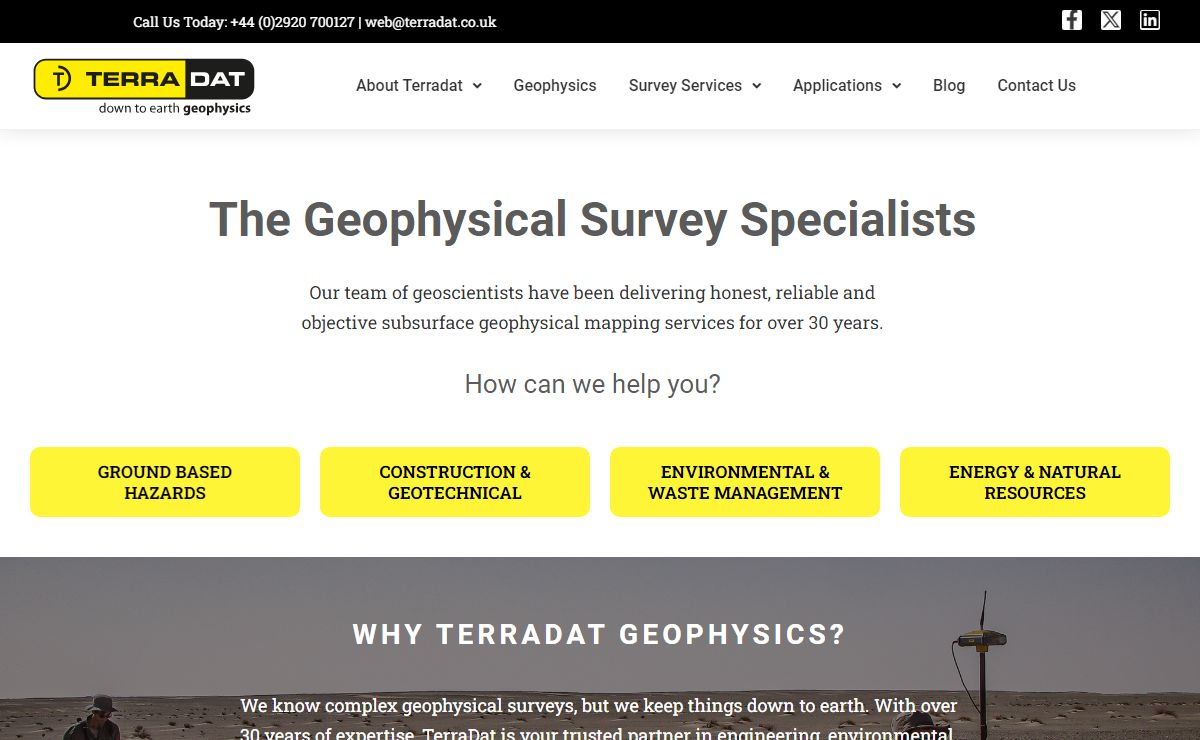 TerraDat Home - TerraDat (UK) Ltd. - Geophysical Survey Company