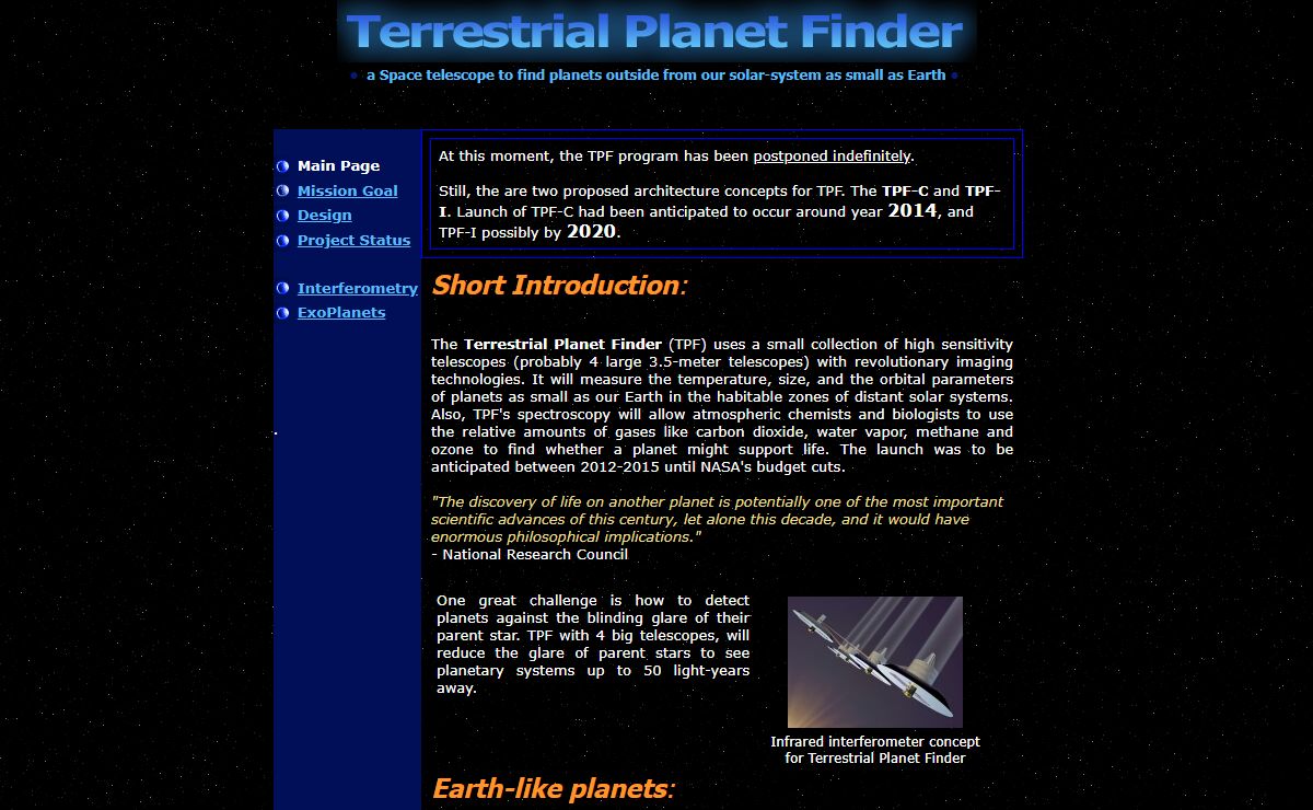 Terrestrial Planet Finder