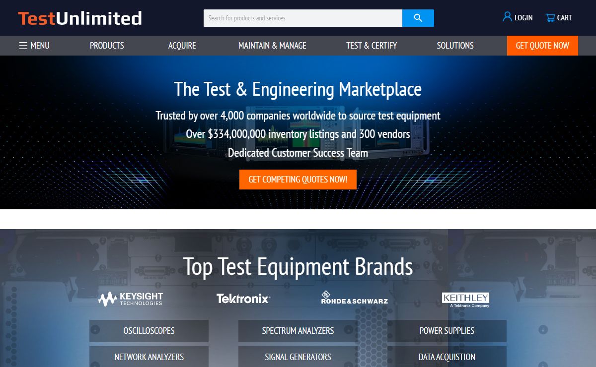 Test & Engineering Marketplace for Services, New, Used Test Equipment - TestUnlimited