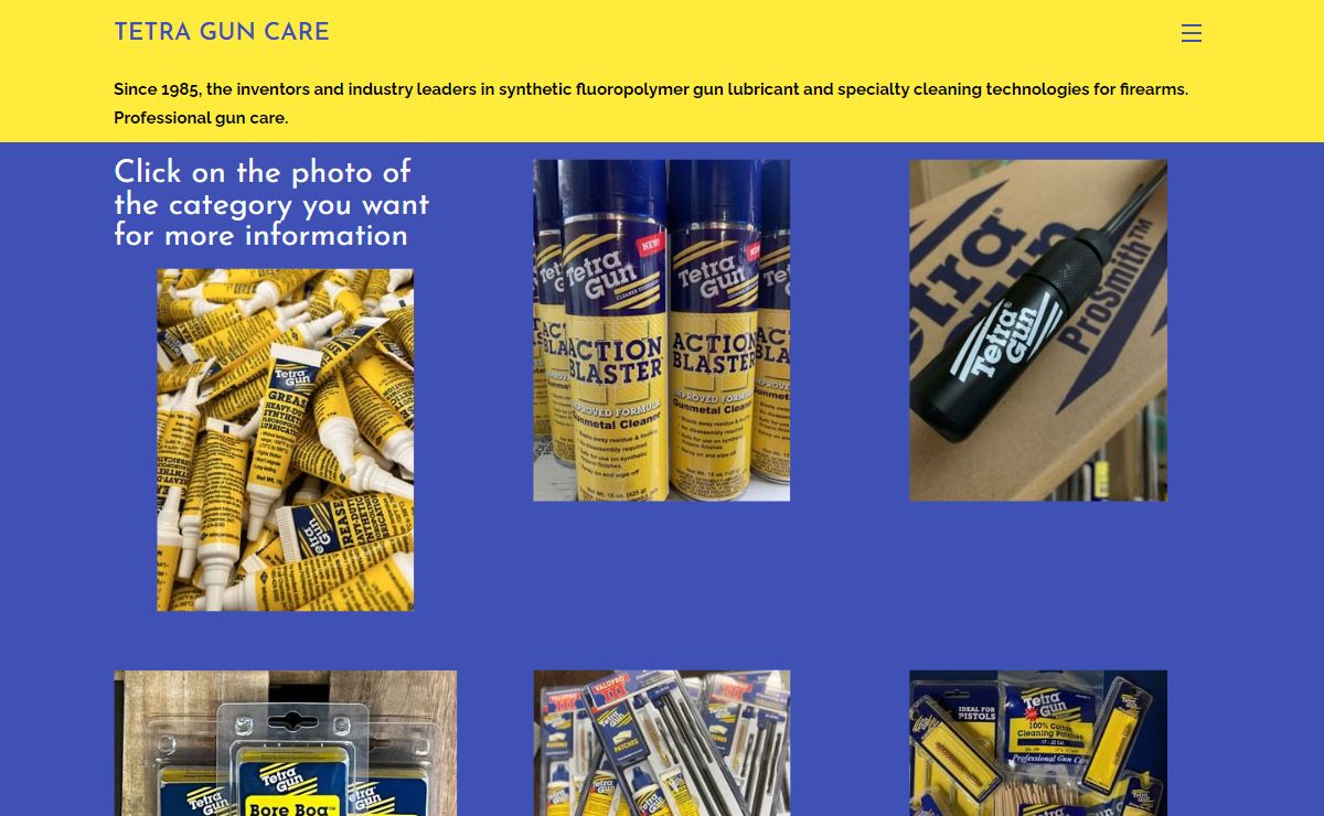 Tetra Gun care brand of firearm maintenance products. Since 1985, synthetic gun lube pioneers.