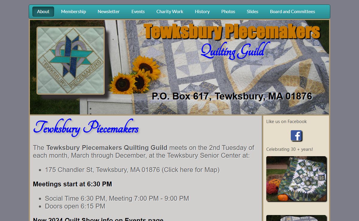 About | Tewksbury Piecemakers Guild | P.O. Box 617, Tewksbury, MA 01876