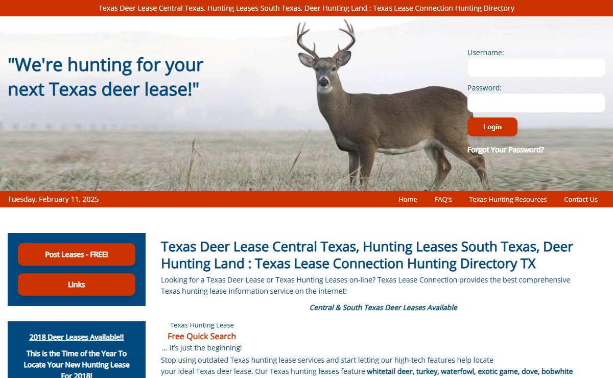 Texas Deer Lease Central Texas, Hunting Leases South Texas, Deer Hunting Land : Texas Lease Connection Hunting Directory TX