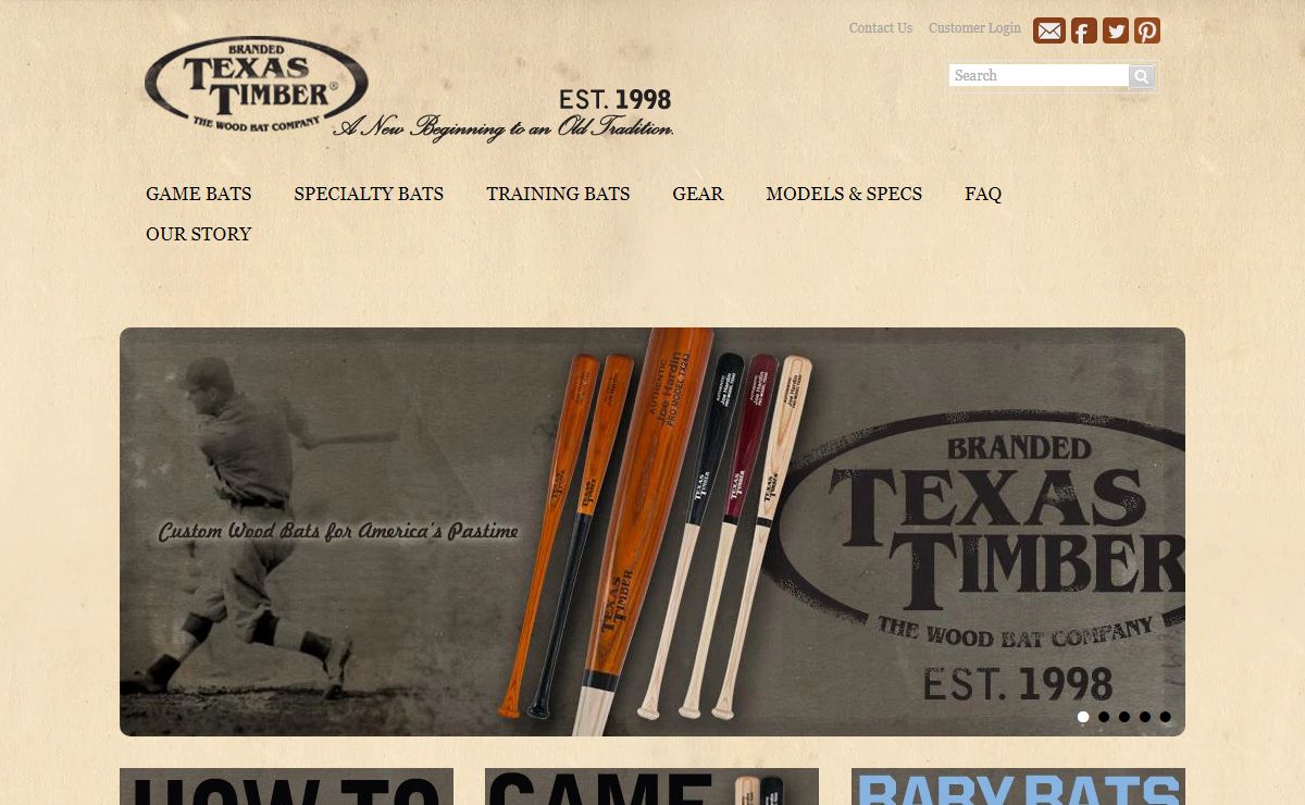 Texas Timber Wood Bat Co, established in 1998, is a master crafter of quality wood baseball bats featuring our hand burned trademark.