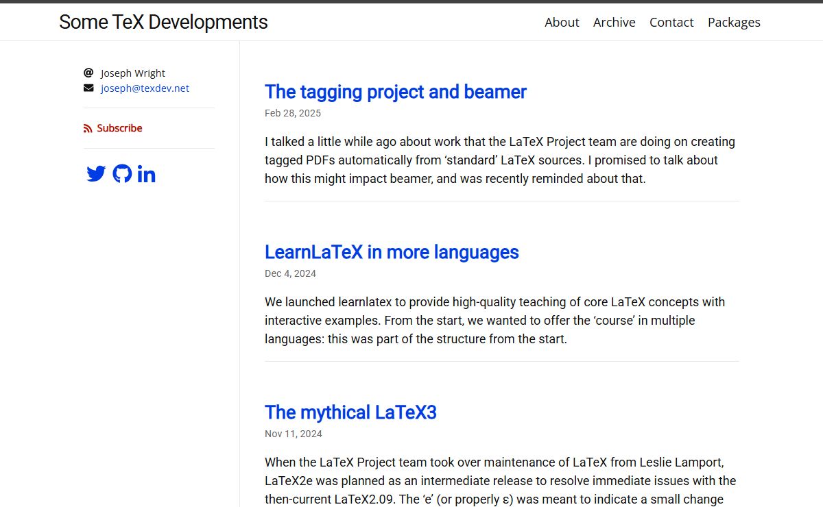 Some TeX Developments | Coding in the TeX world