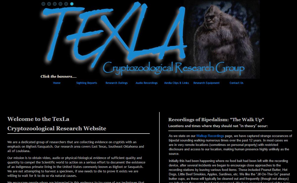 TexLa Cryptozoological Research Group - Bigfoot Research Results