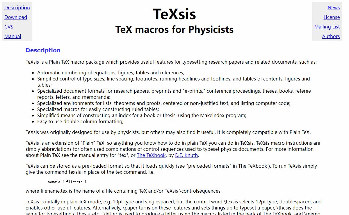 TeXsis - TeX macros for Physicists