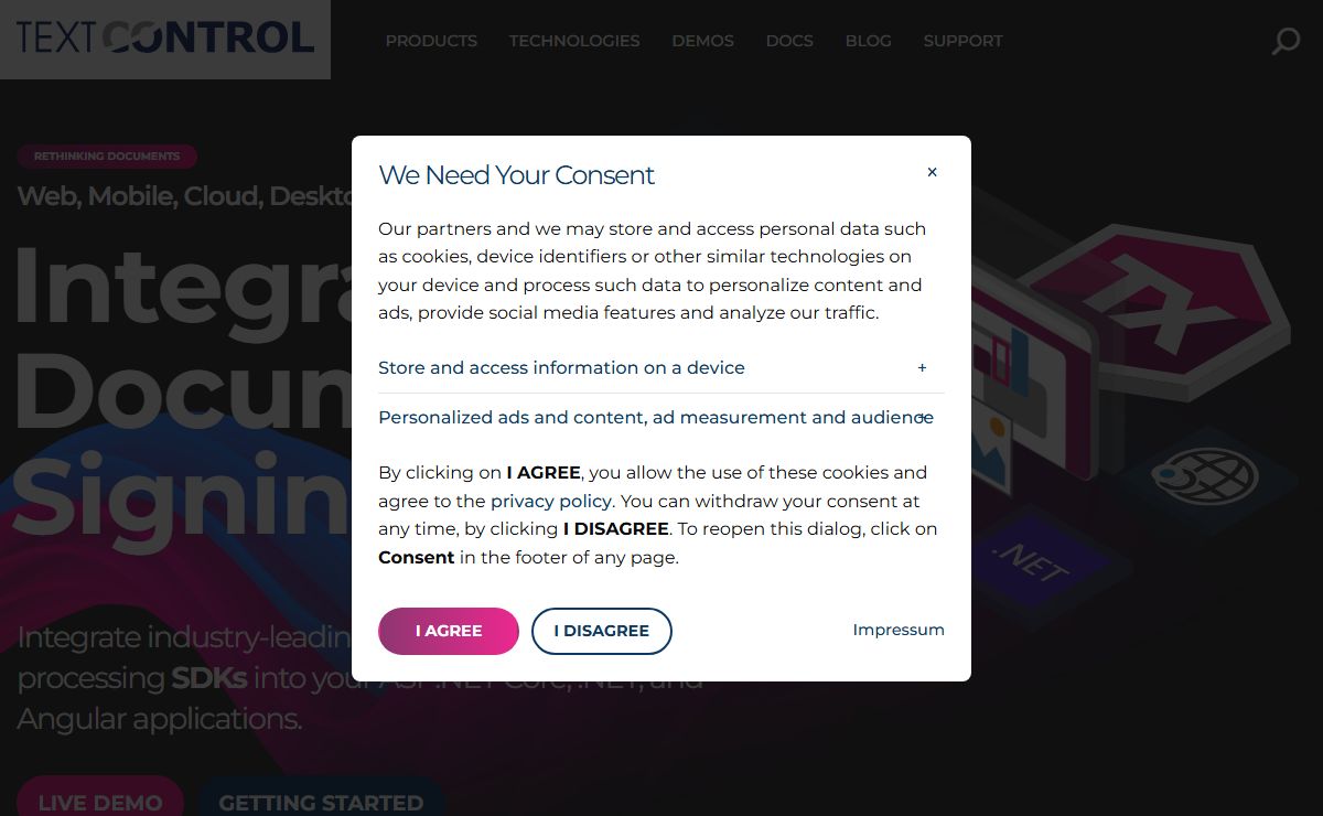 Text Control: Digital Document Processing Components for Developers of Web, Mobile, Cloud and Desktop Applications