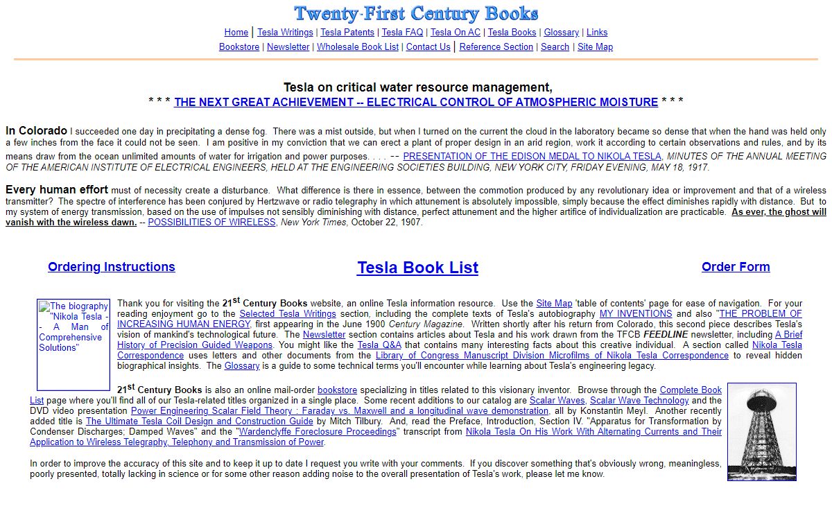 Nikola Tesla Information Resource | Books and Online Files