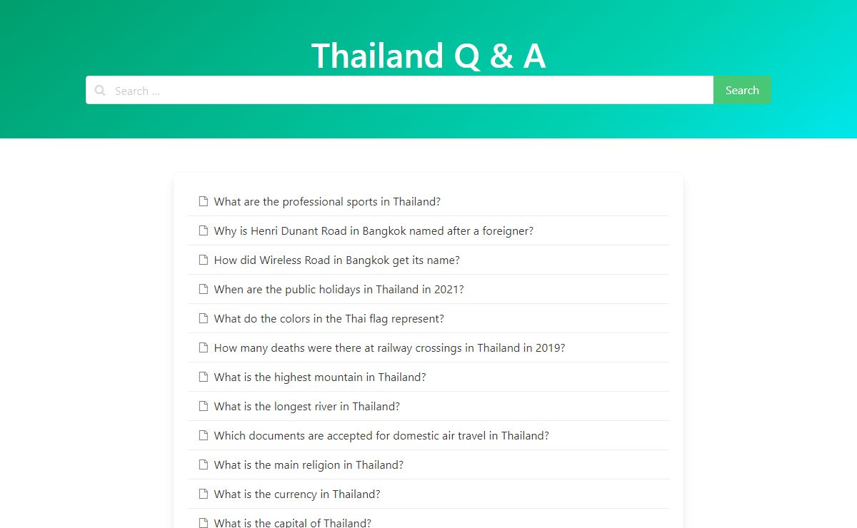 Thailand Q & A