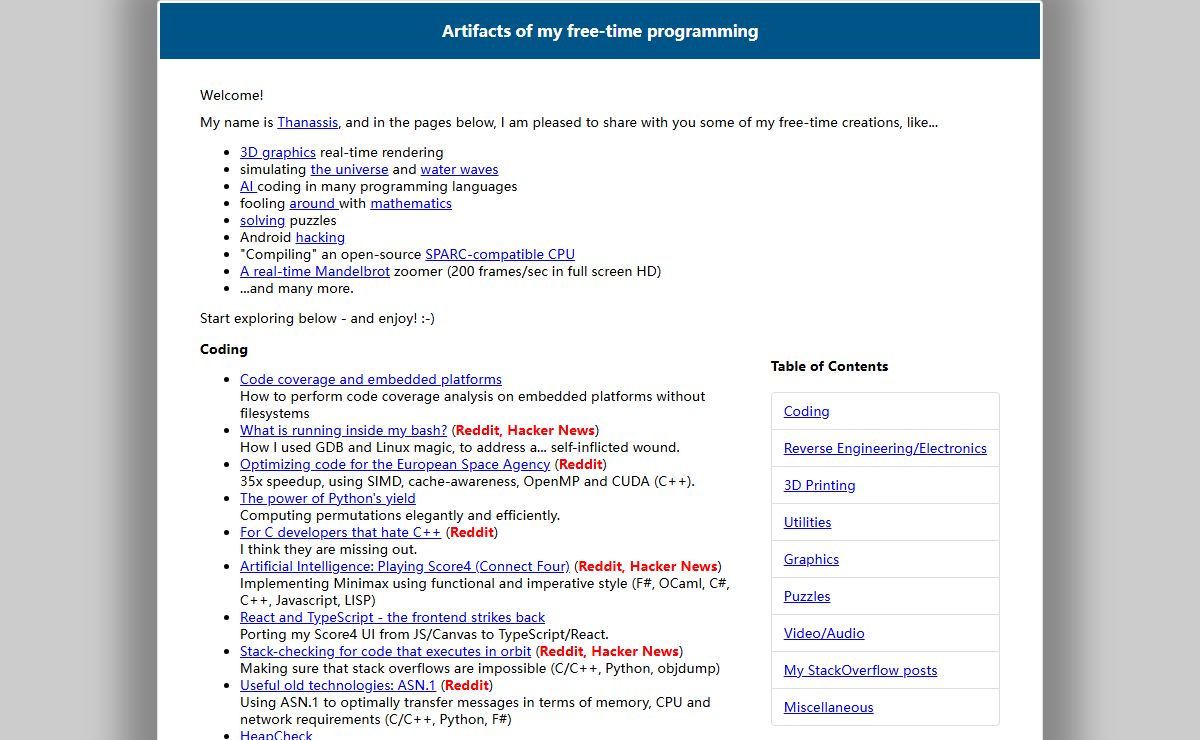 Artifacts of my free-time programming