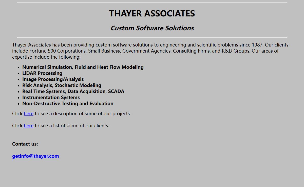 Thayer Associates - Consulting and Custom Software Development