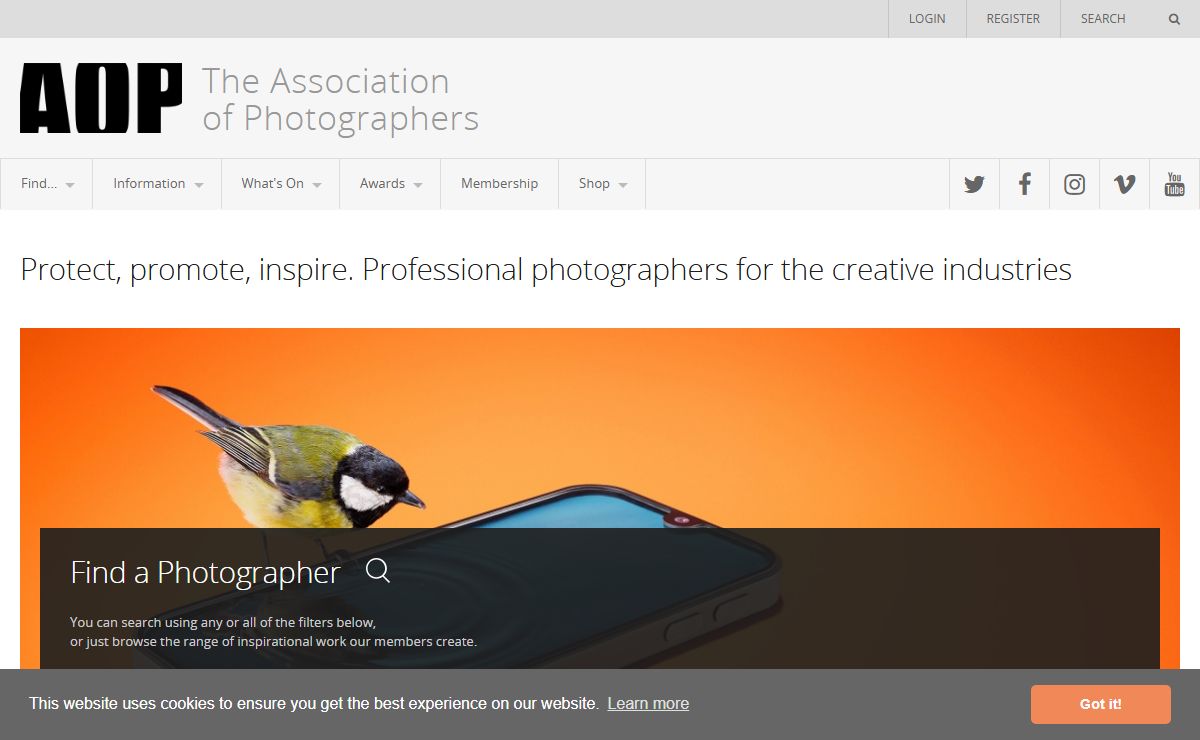 AOP find a photographer