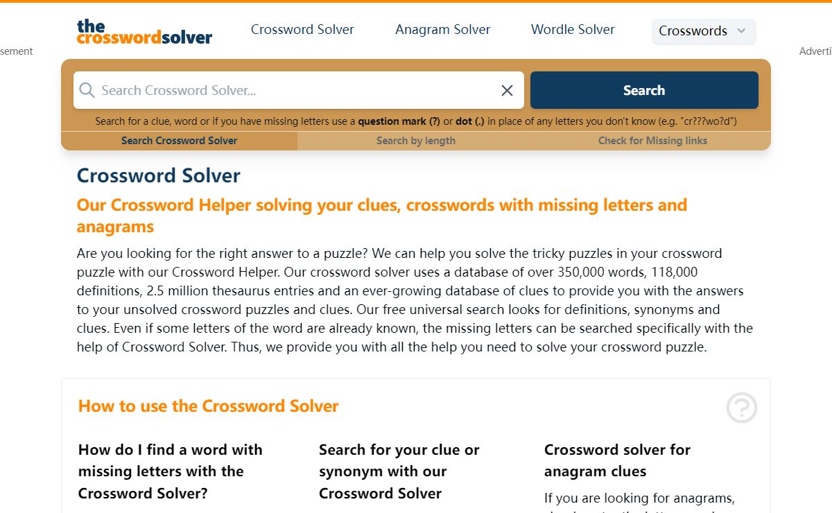 Crossword Solver - find missing letters, synonyms, anagrams with our crossword help