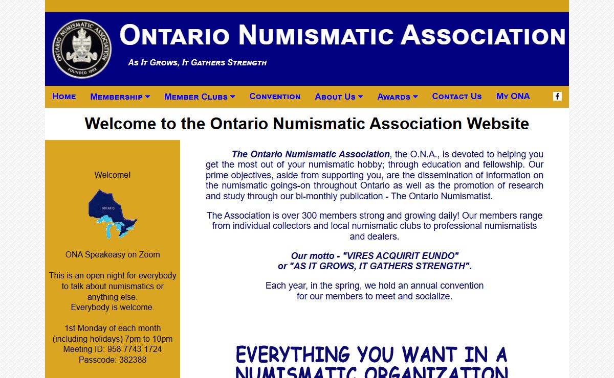 Ontario Numismatic Association - Home