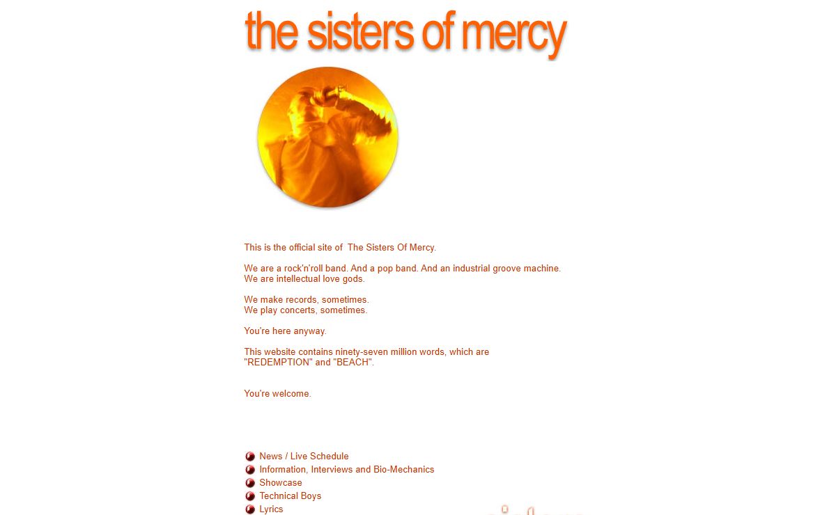 The Sisters Of Mercy Homepage