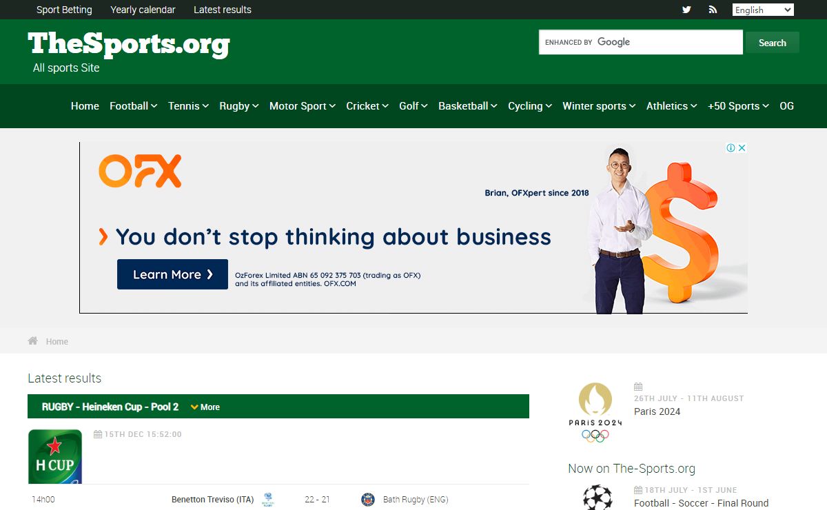 The-Sports.org - all sports results, sport statistics and sport betting information