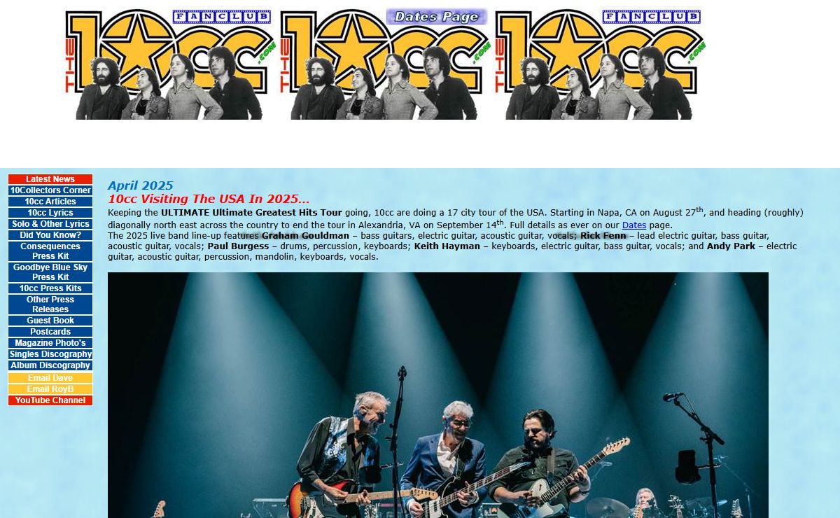The Official 10cc Fan Club/Latest News