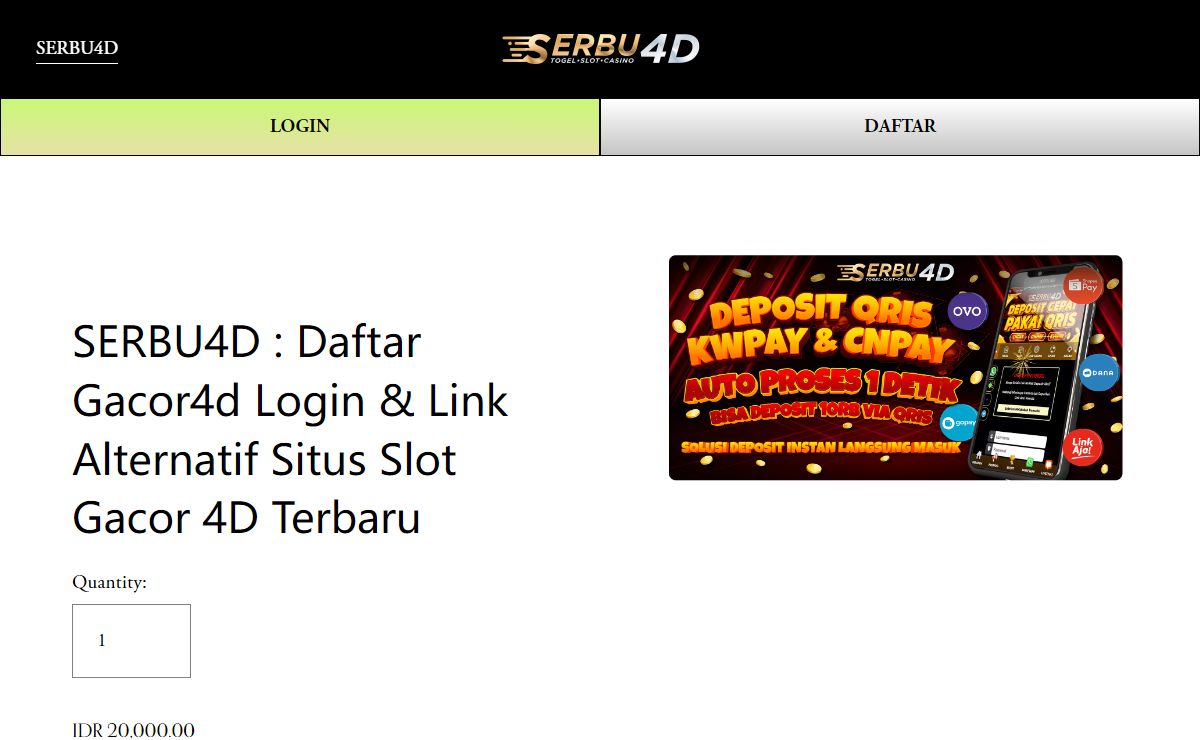 SERBU4D : Daftar Gacor4d Login & Link Alternatif Situs Slot Gacor 4D Terbaru