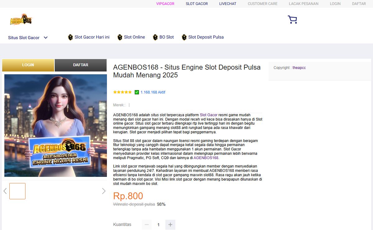 AGENBOS168 - Situs Engine Slot Deposit Pulsa Mudah Menang 2025