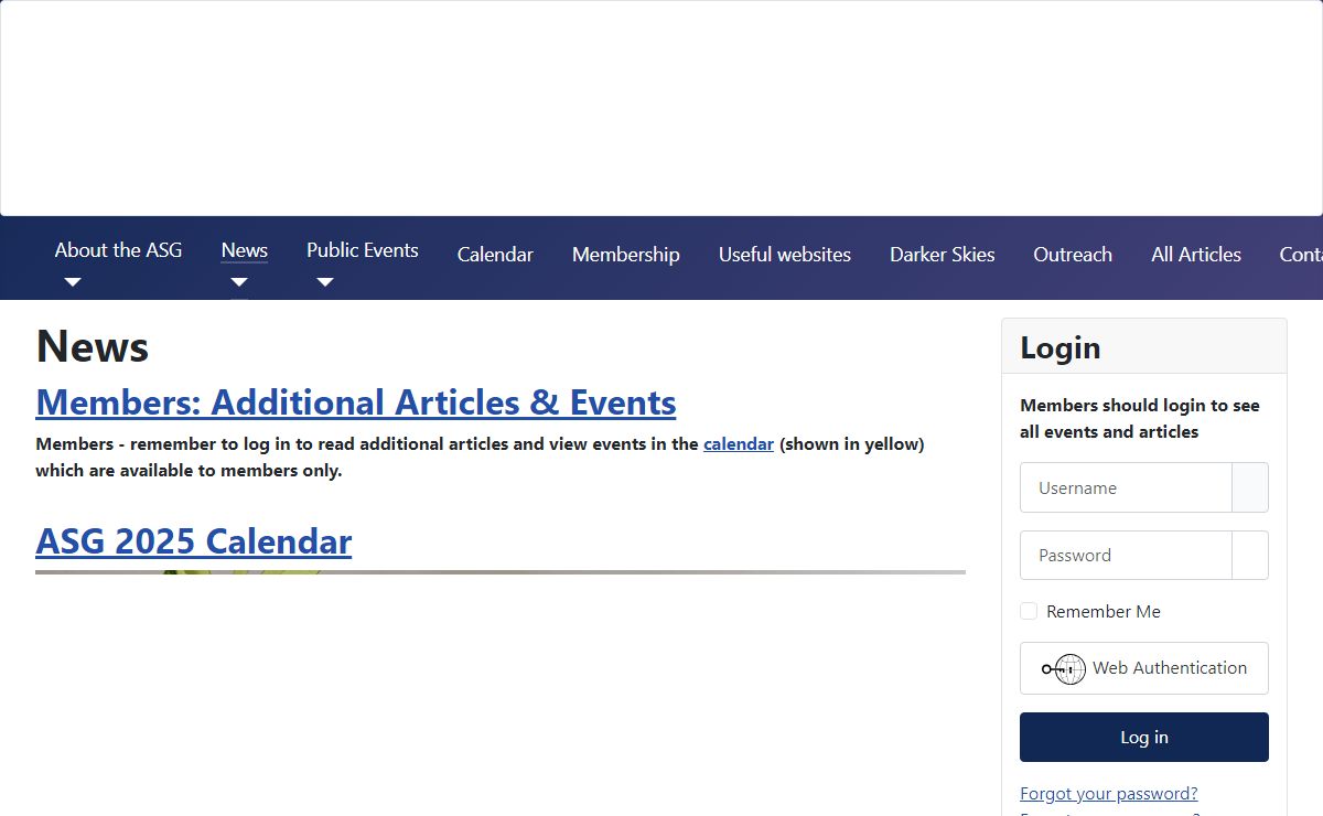 The Astronomical Society of Glasgow (Registered Charity SC049446) - News