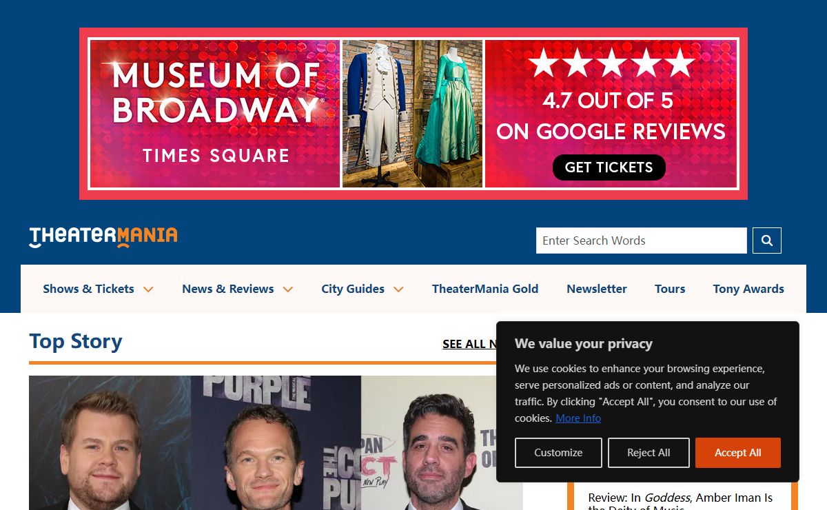 TheaterMania: Broadway, regional and discount theater tickets