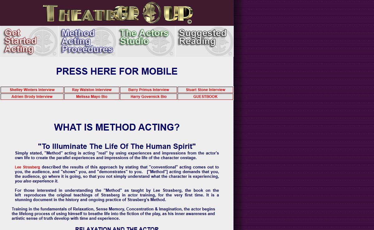 TheatrGROUP Method Acting Tips And Tricks