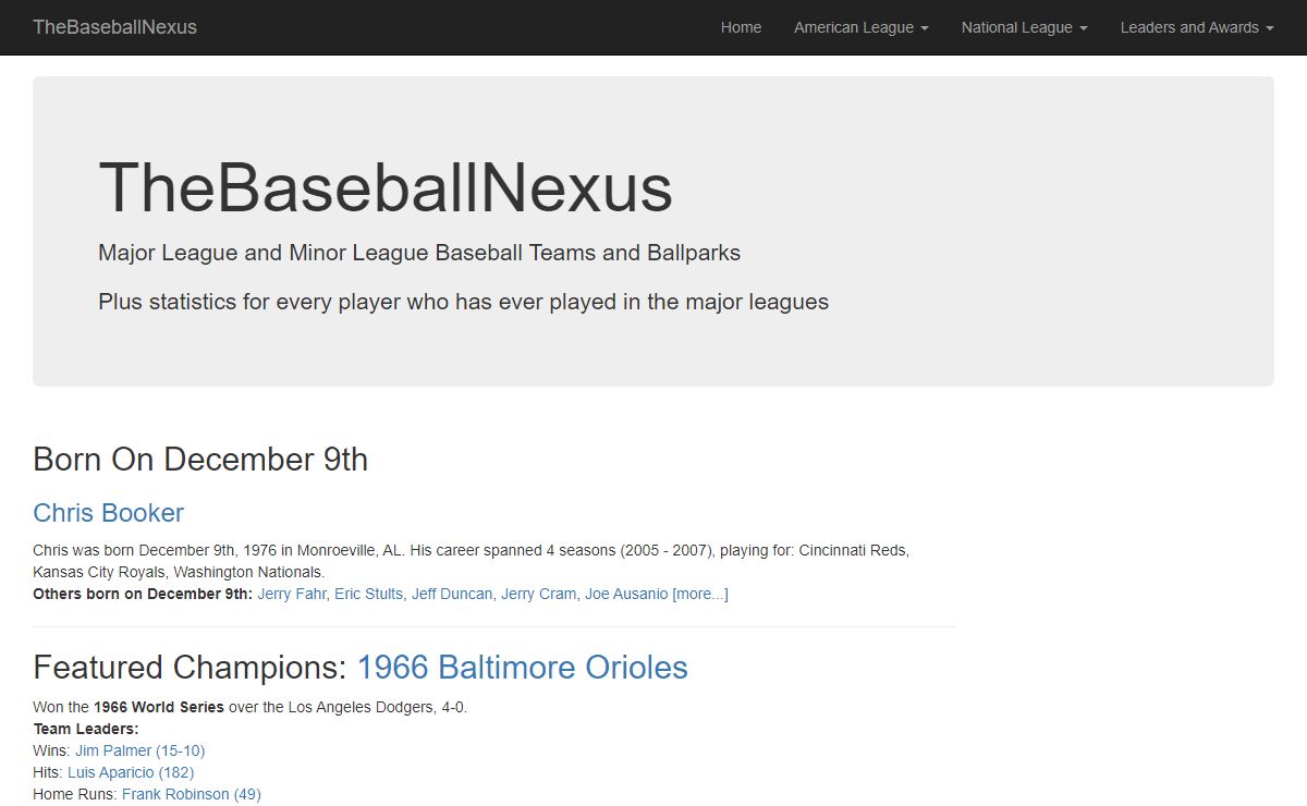 The Baseball Nexus | Major League and Minor League Baseball Teams and Ballparks