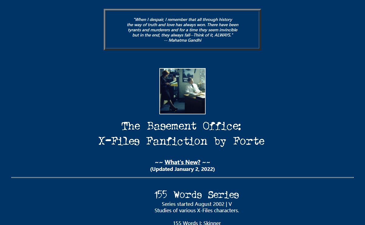 The Basement Office: X-Files Fanfiction by Forte