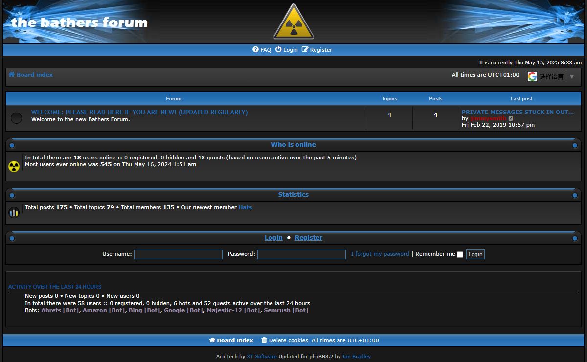 The Bathers Forum - Index page