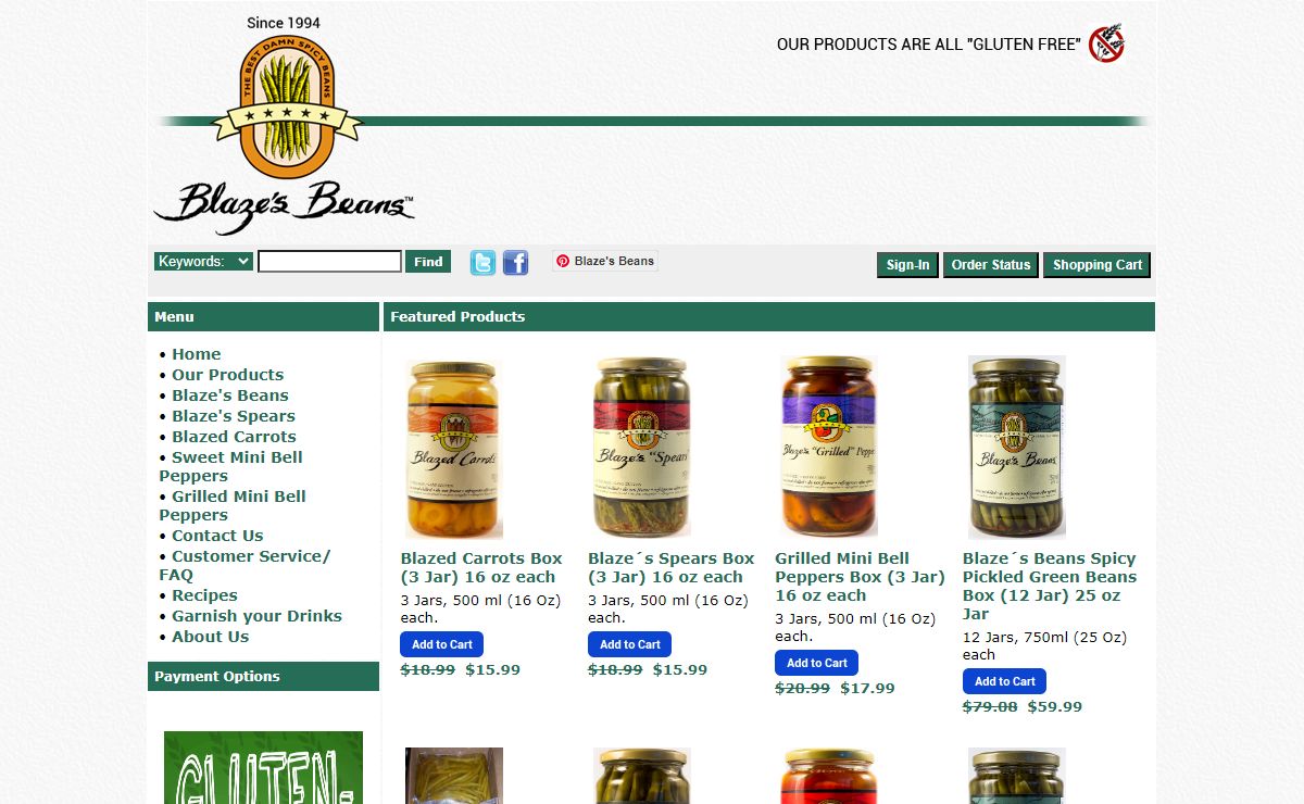 Blaze's Beans Spicy Pickled Green Beans