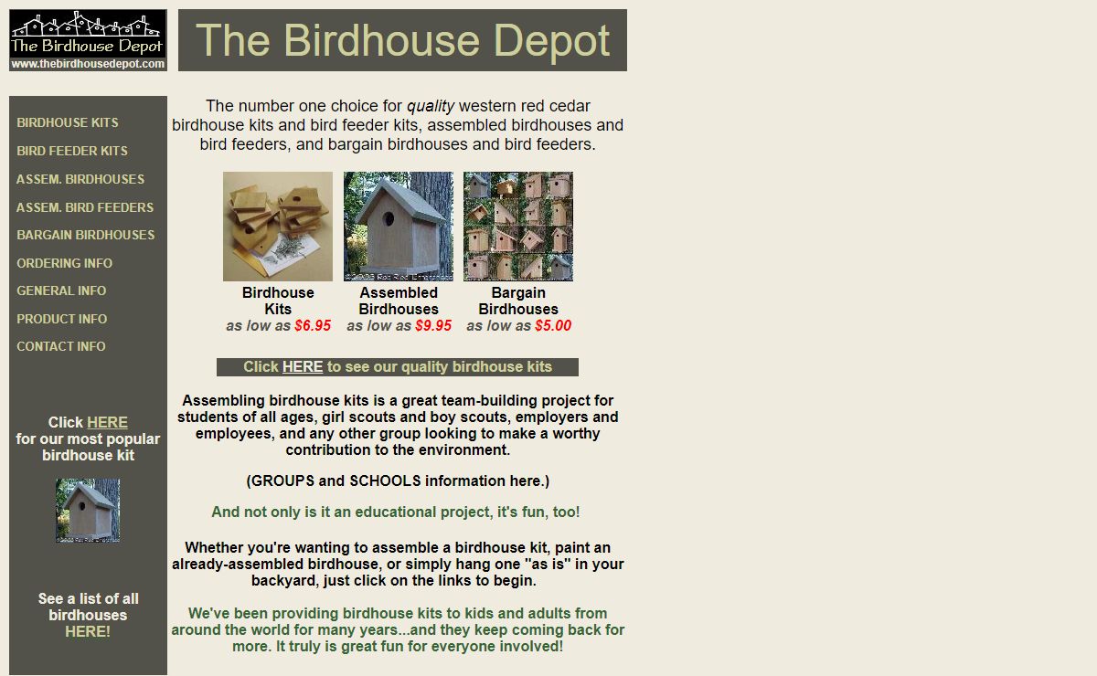 Birdhouse Kits, Bird Feeders and Birdhouses from The Birdhouse Depot