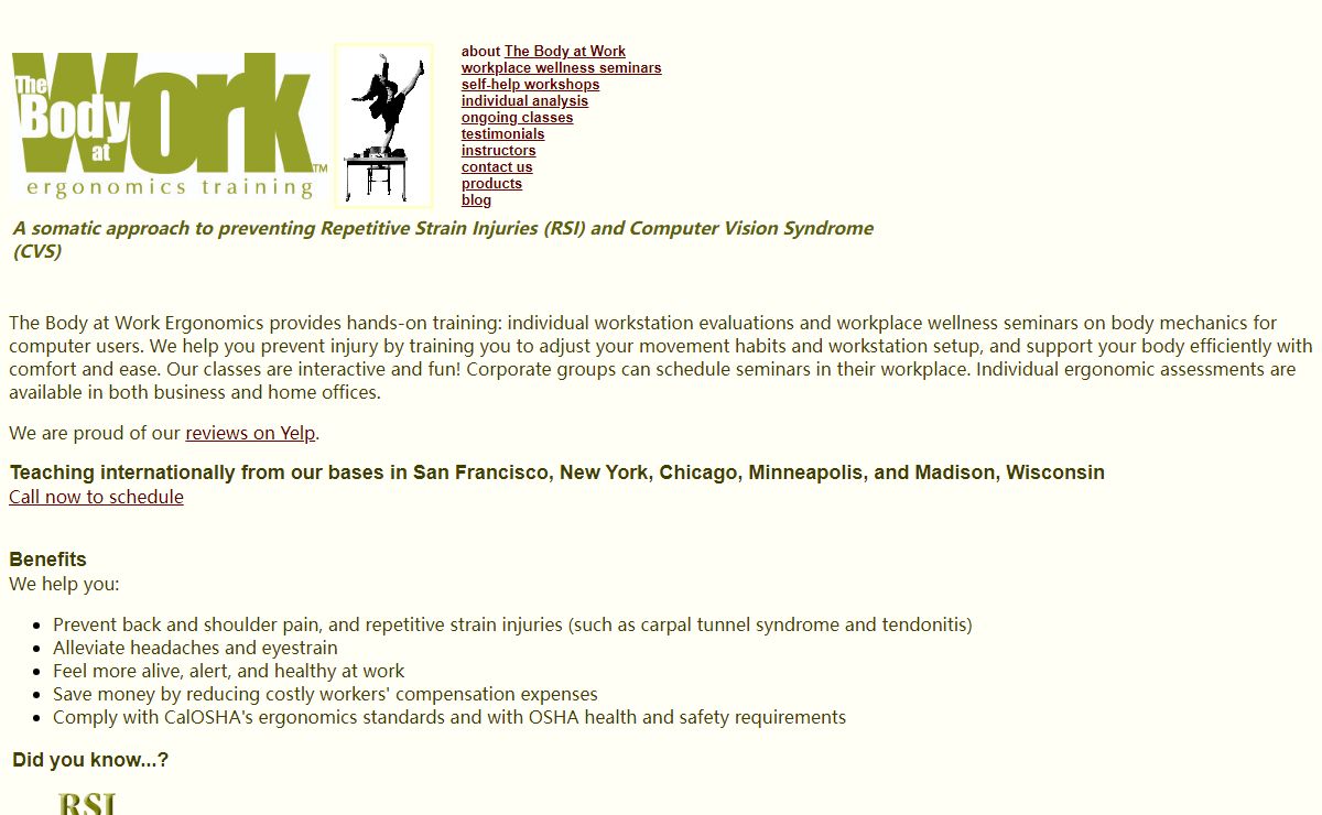 Ergonomics, The Body At Work
