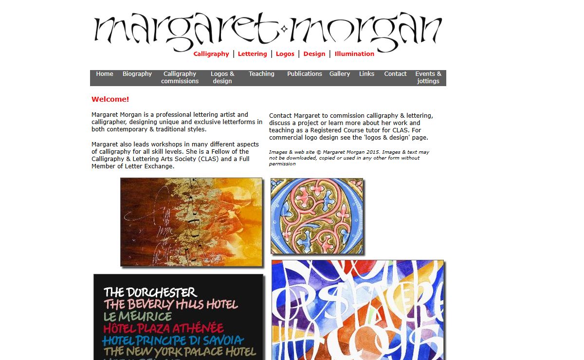 Professional lettering and calligraphy artist Margaret Morgan works for commercial and private clients worldwide