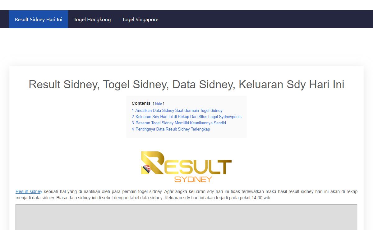 Result Sidney, Togel Sidney, Data Sidney, Keluaran Sdy Hari Ini
