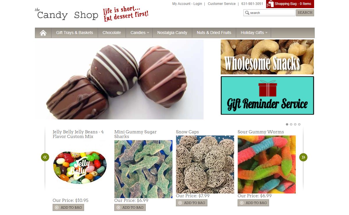 The Candy Shop - Gourmet Chocolates, Mixed Nuts, Low Carb Candy, Chocolate Cigars, Dried Fruit, Old fashioned candy