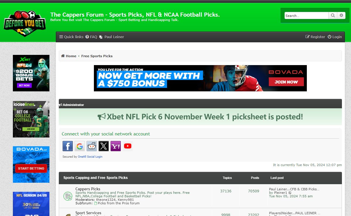 The Cappers Forum - Sports Picks, NFL & NCAA Football Picks. - Free Sports Picks