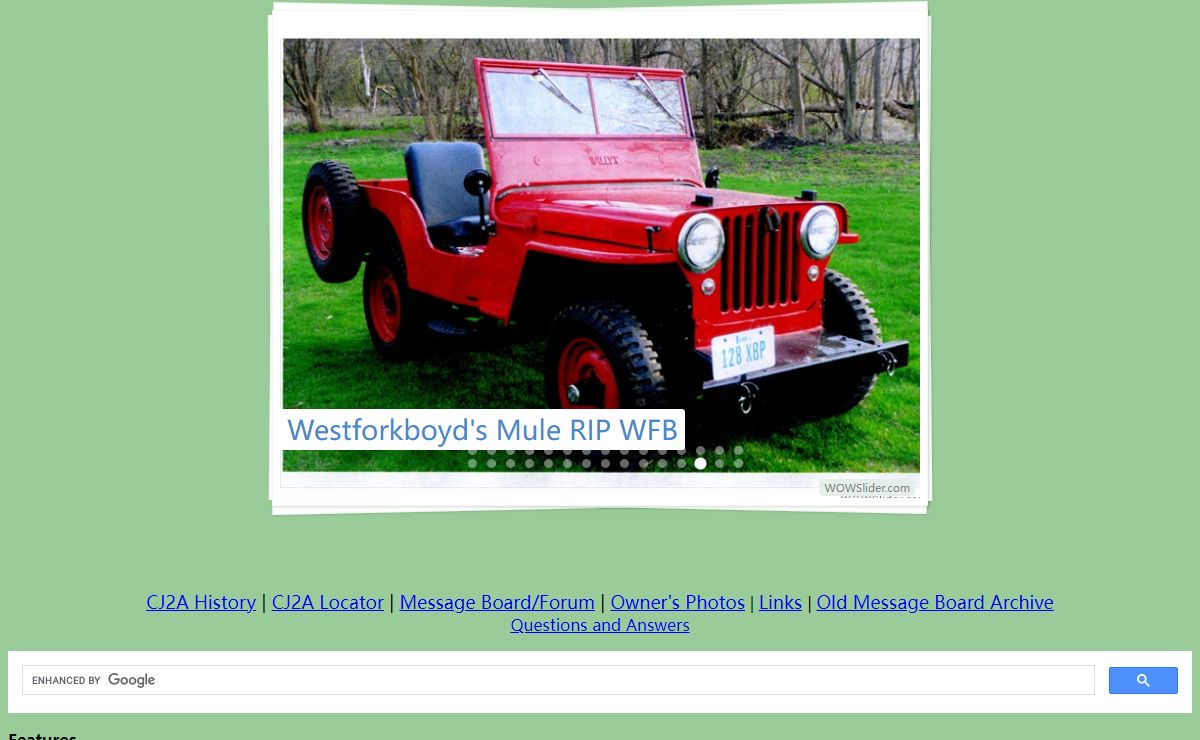 TheCJ2Apage.com everything about the Willys CJ2A Jeep