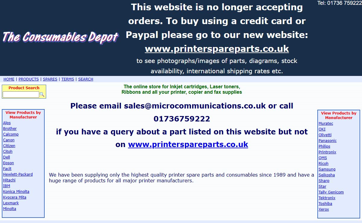 The Consumables Depot - Printer consumables and spares for all brands and types of printer