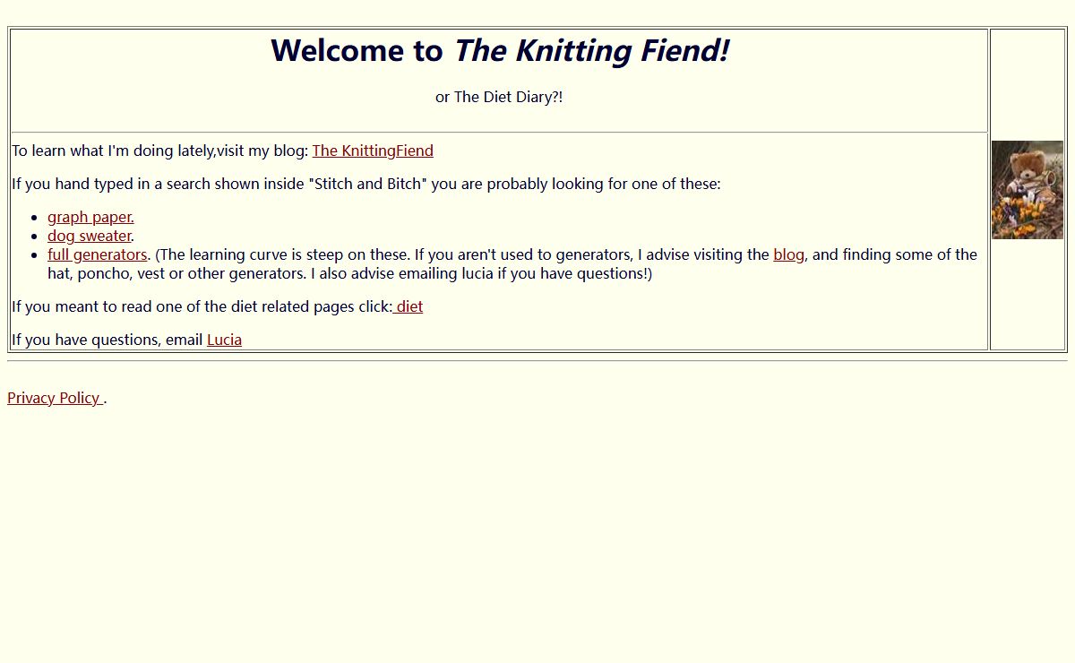 Free Web Generated Knitting Patterns from The Knitting Fiend.