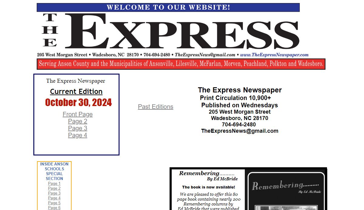 The Express Newspaper | Wadesboro, NC 28170