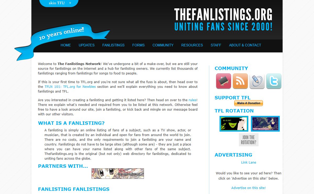 The Fanlistings Network