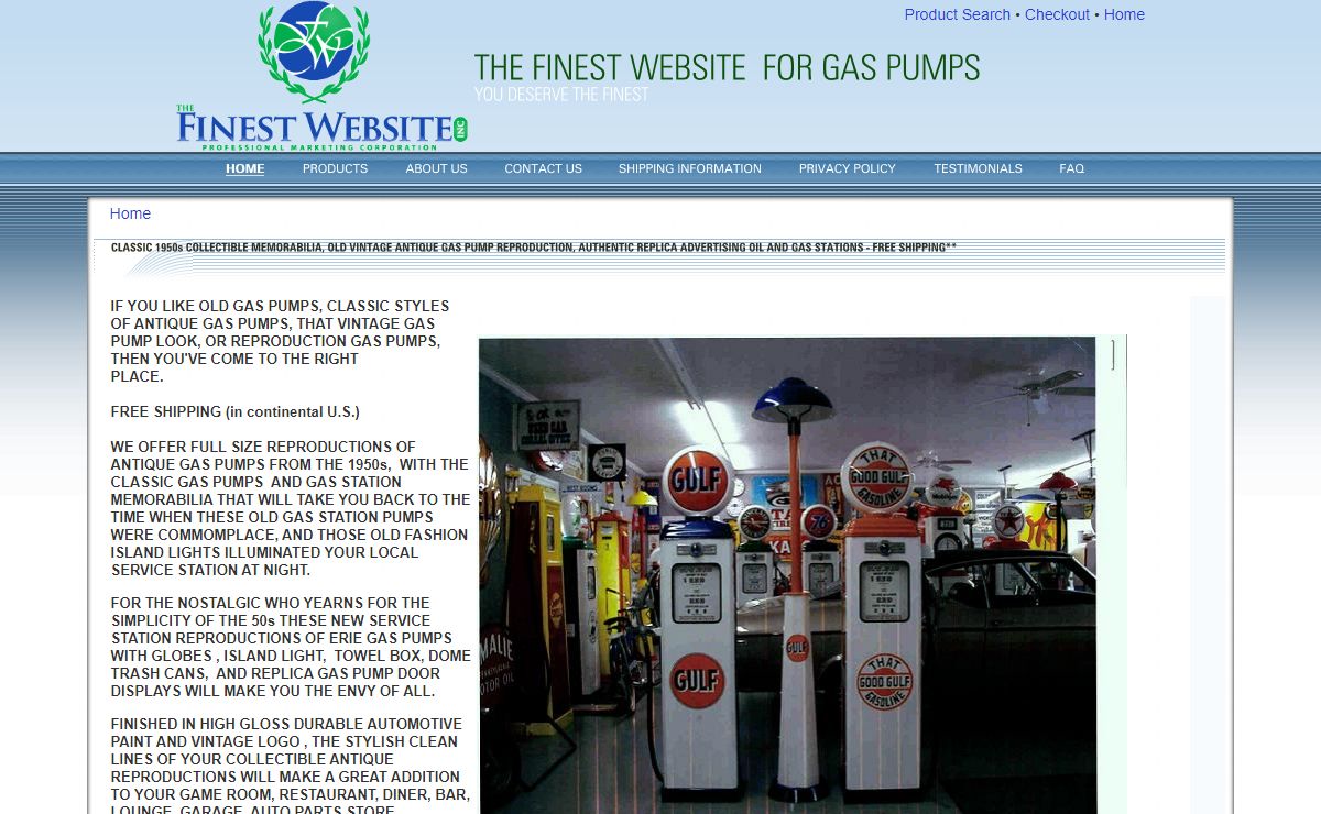 Antique gas pumps, classic gas pumps, vintage gas pumps, reproduction gas pumps, 1950s gas pump, old gas pumps