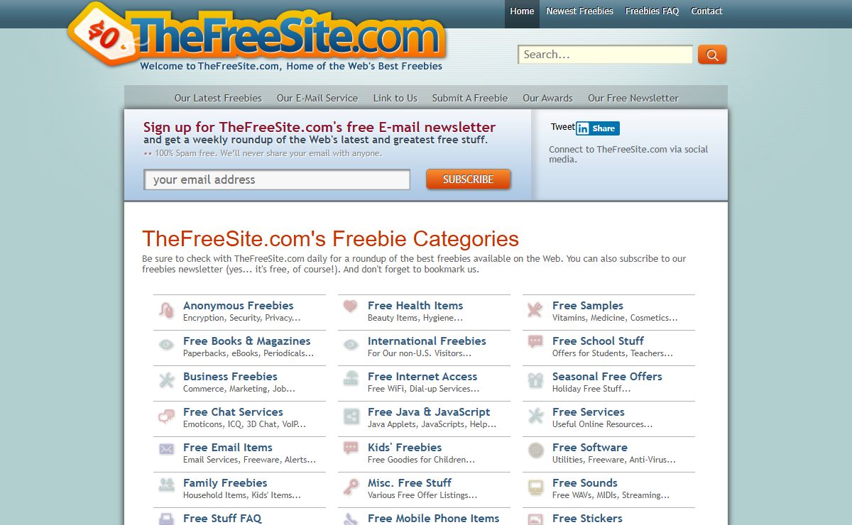 TheFreeSite.com offers free stuff, freebies, free product samples, freeware and is updated daily.